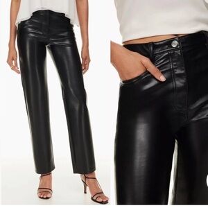 NWT Aritizia Wilfred Melina Pant Black Faux Leather Pants 0